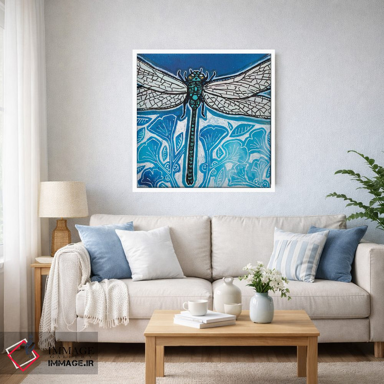 تابلو دکوراتیو آبی های سنجاقک اثر لینت شلی - D3W