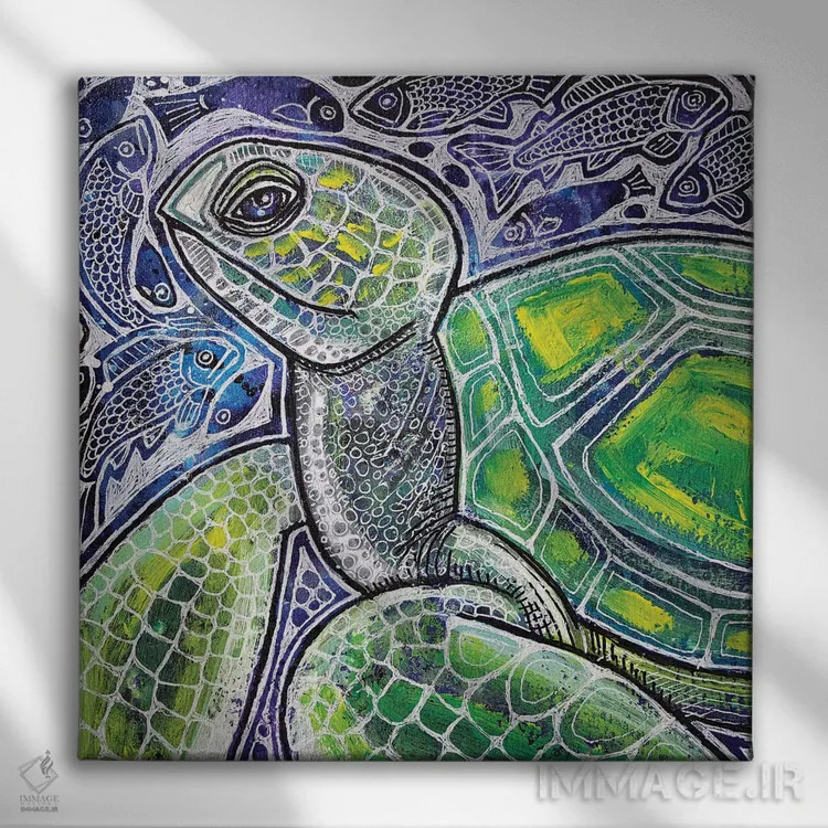 تابلو دکوراتیو مسافر اقیانوس اثر لینت شلی - نمای روبهرو روی دیوار