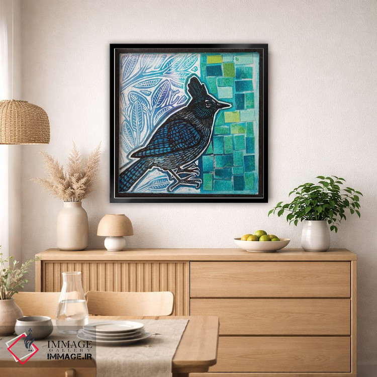 تابلو دکوراتیو زاغ کبود استلر اثر لینت شلی - D5B