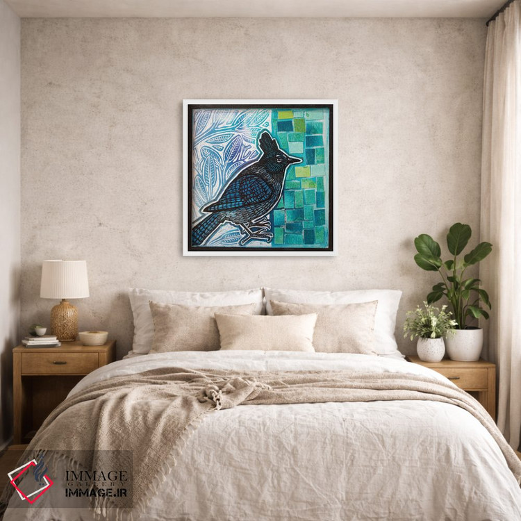 تابلو دکوراتیو زاغ کبود استلر اثر لینت شلی - D6W