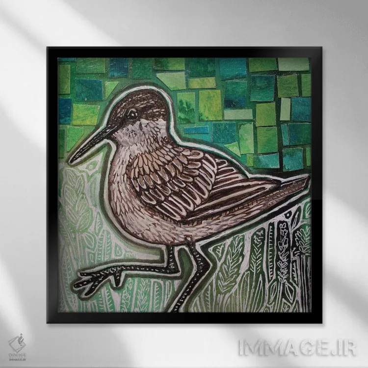 تابلو دکوراتیو پرستوی دریایی ۲ اثر لینت شلی - نمای قابدار مشکی