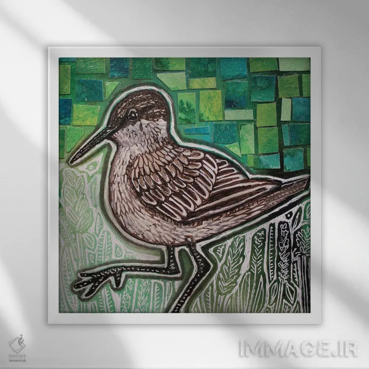 تابلو دکوراتیو پرستوی دریایی ۲ اثر لینت شلی - نمای قابدار سفید