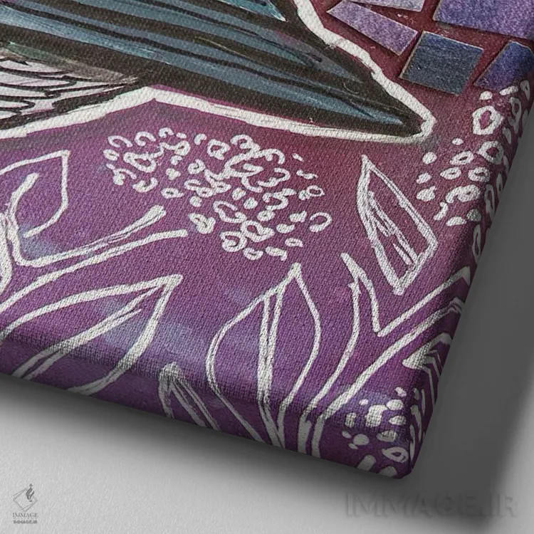 تابلو دکوراتیو رو به خورشید اثر لینت شلی - نمای نزدیک بافت بوم