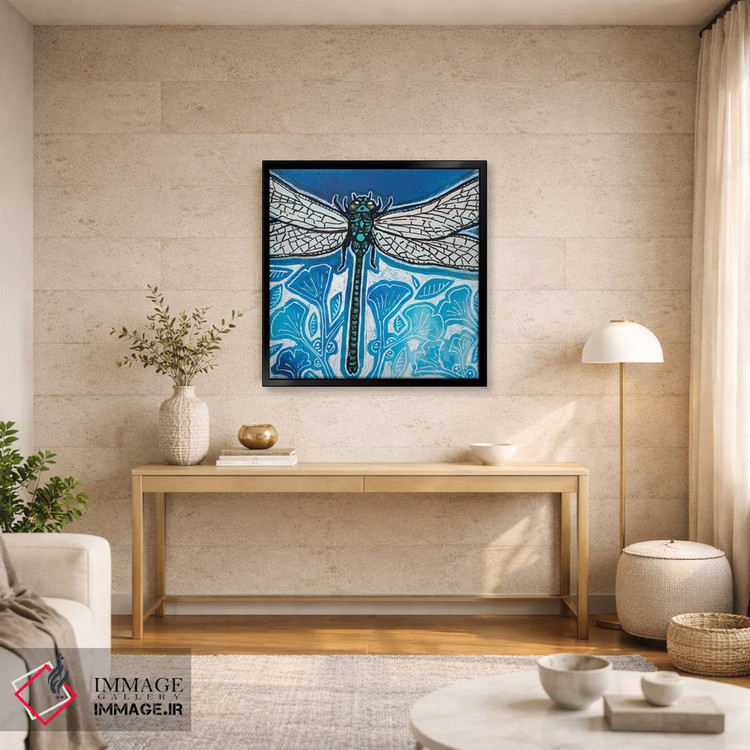تابلو دکوراتیو آبی های سنجاقک اثر لینت شلی - D5B