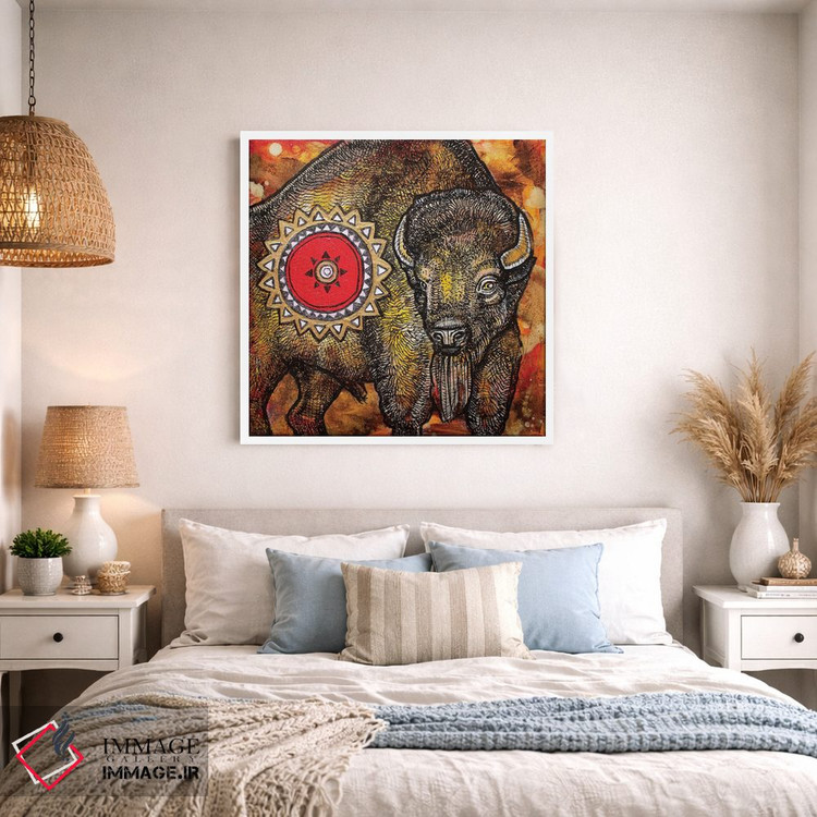 تابلو دکوراتیو گاومیش آمریکایی اثر لینت شلی - D1W