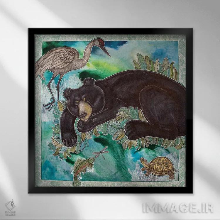 تابلو دکوراتیو خواب های شیرین اثر لینت شلی - نمای قابدار مشکی