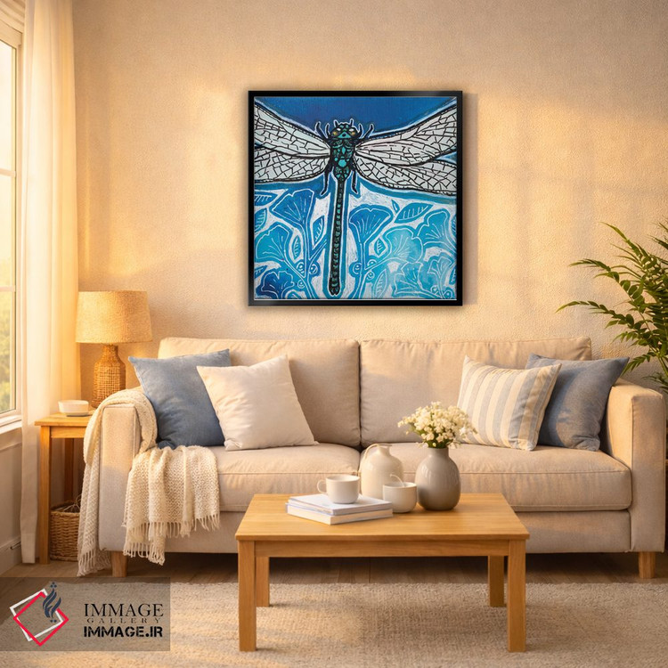 تابلو دکوراتیو آبی های سنجاقک اثر لینت شلی - D6B