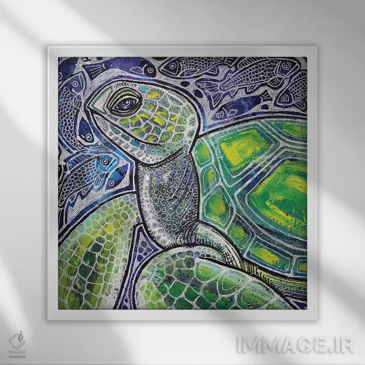 تابلو دکوراتیو مسافر اقیانوس اثر لینت شلی - نمای قابدار سفید