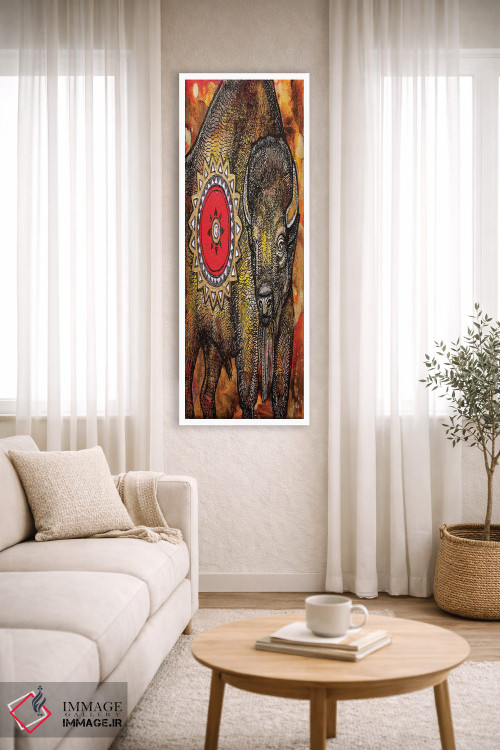 تابلو دکوراتیو گاومیش آمریکایی اثر لینت شلی - D2W