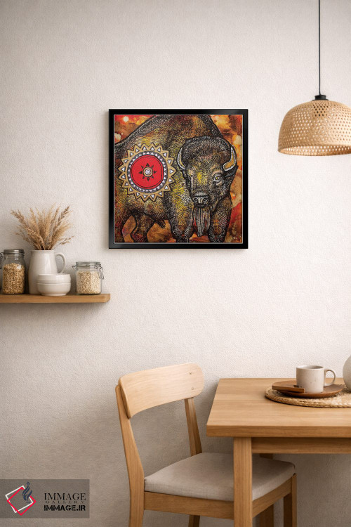 تابلو دکوراتیو گاومیش آمریکایی اثر لینت شلی - D4B