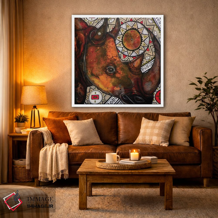 تابلو دکوراتیو کرگدن را به یاد داشته باش اثر لینت شلی - D1W