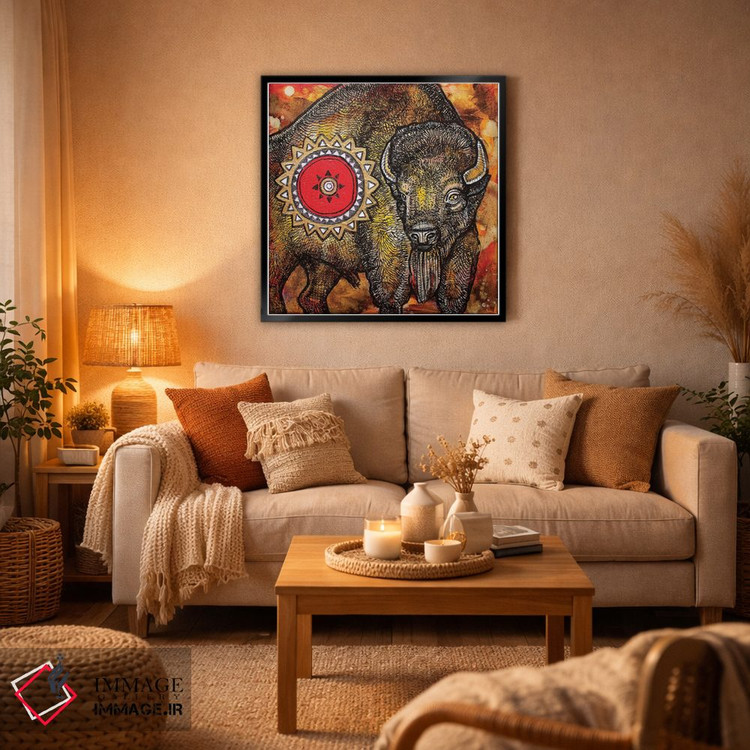 تابلو دکوراتیو گاومیش آمریکایی اثر لینت شلی - D6B