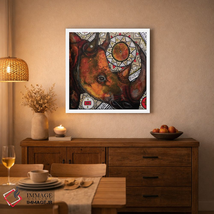 تابلو دکوراتیو کرگدن را به یاد داشته باش اثر لینت شلی - D2W