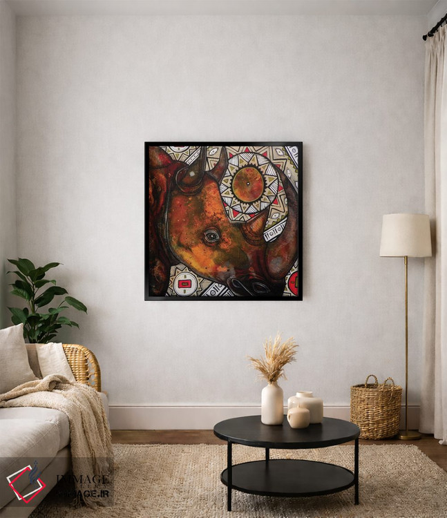 تابلو دکوراتیو کرگدن را به یاد داشته باش اثر لینت شلی - D3B