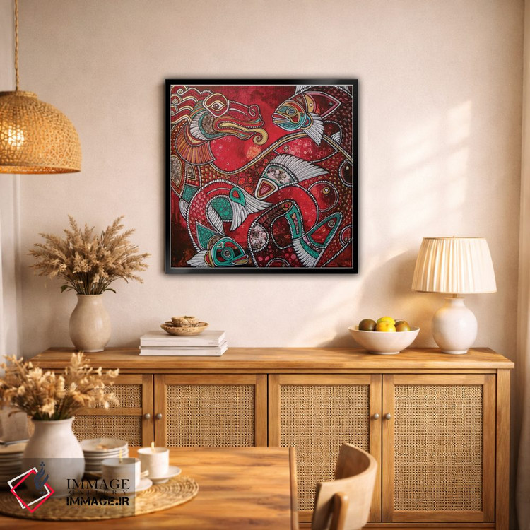 تابلو دکوراتیو شنا با آتش اثر لینت شلی - D1B