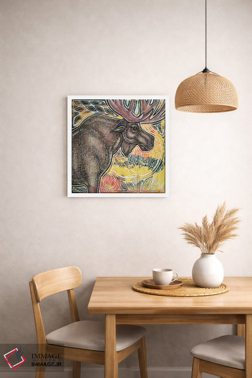 تابلو دکوراتیو گوزن شمالی ایستاده اثر لینت شلی - D1W