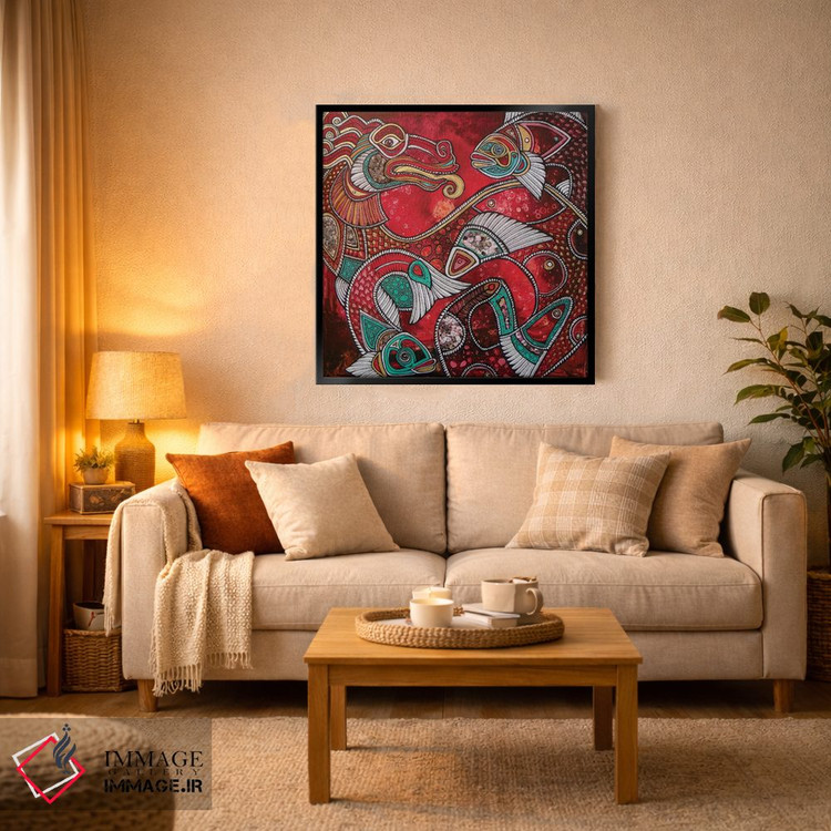 تابلو دکوراتیو شنا با آتش اثر لینت شلی - D3B