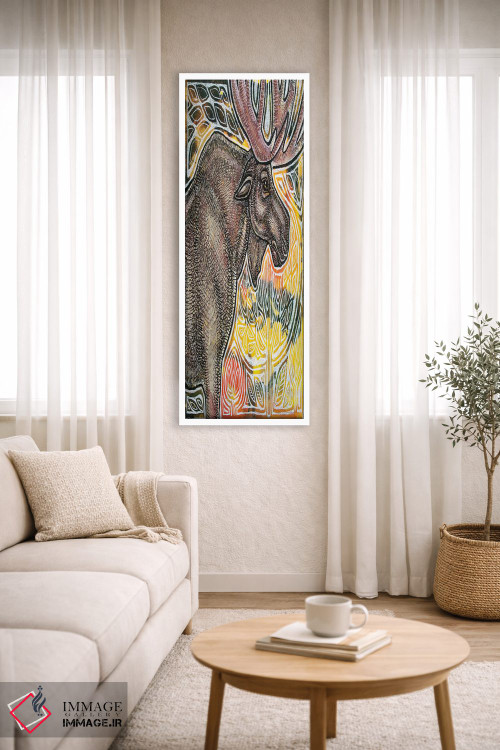 تابلو دکوراتیو گوزن شمالی ایستاده اثر لینت شلی - D3W