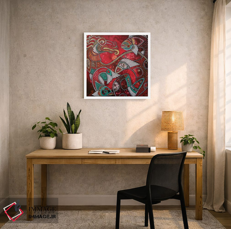 تابلو دکوراتیو شنا با آتش اثر لینت شلی - D4W