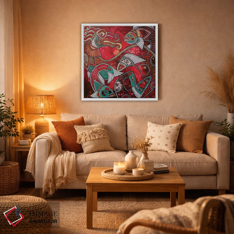 تابلو دکوراتیو شنا با آتش اثر لینت شلی - D5W