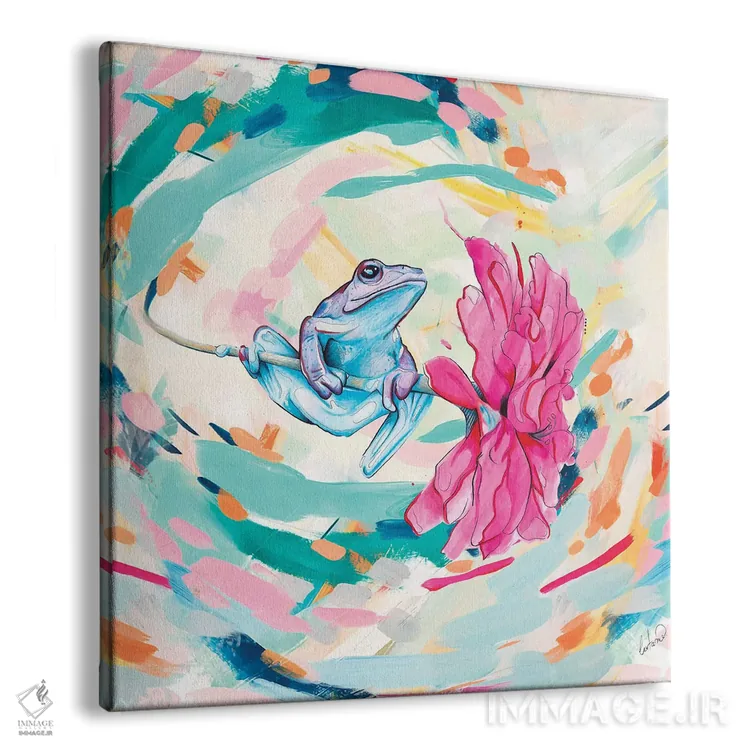 تابلو انتزاعی سفر قورباغه در رنگ ها اثر لاستاناو - نمای پرسپکتیو محصول