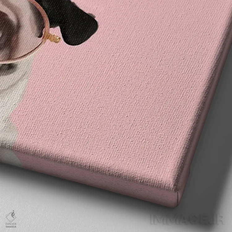 تابلو دکوراتیو پاگ باهوش اثر لاستاناو - نمای نزدیک بافت بوم