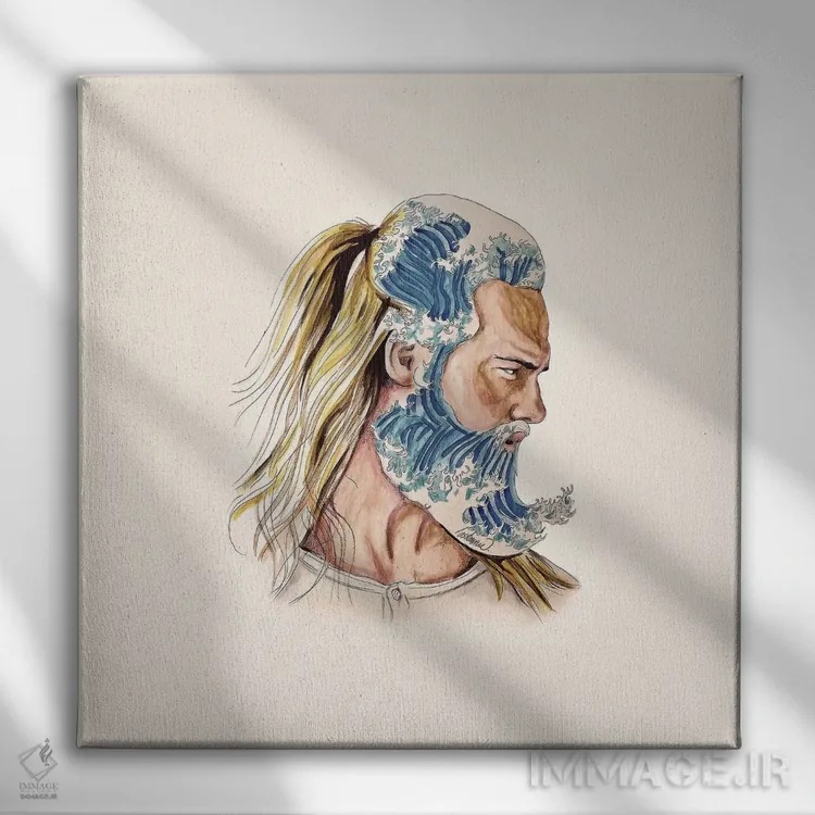 تابلو دکوراتیو پادشاه امواج اثر لاستاناو - نمای روبهرو روی دیوار