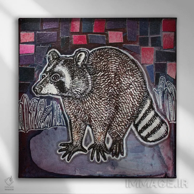 تابلو دکوراتیو با چشم های درخشان و دمی پف کرده اثر لینت شلی - نمای روبهرو روی دیوار