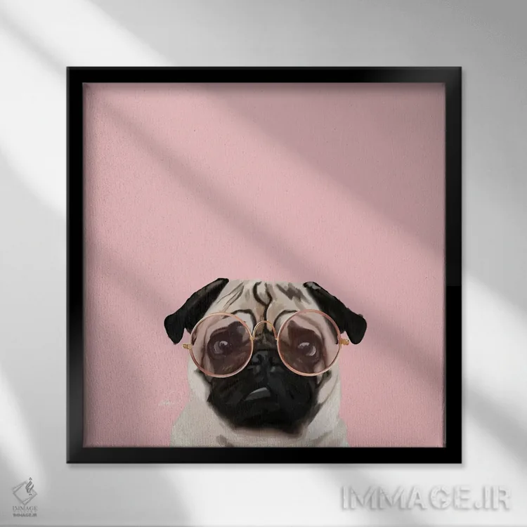تابلو دکوراتیو پاگ باهوش اثر لاستاناو - نمای قابدار مشکی