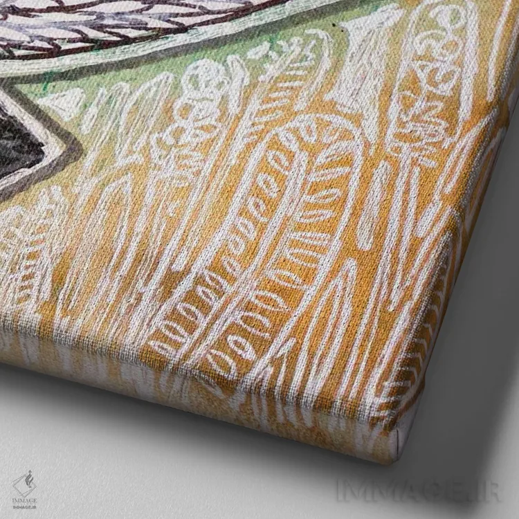 تابلو دکوراتیو پرستوی خمیده نوک اثر لینت شلی - نمای نزدیک بافت بوم