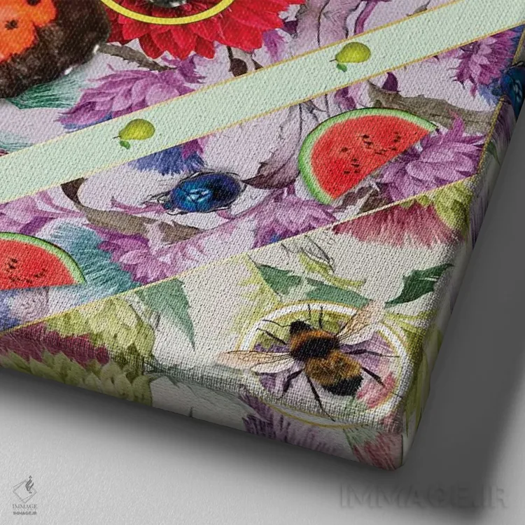 تابلو دکوراتیو پادشاه حشرات II اثر لاستاناو - نمای نزدیک بافت بوم