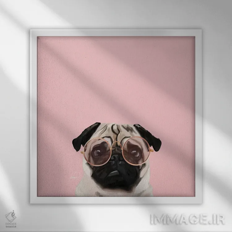 تابلو دکوراتیو پاگ باهوش اثر لاستاناو - نمای قابدار سفید