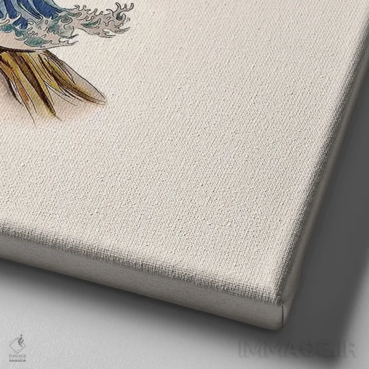 تابلو دکوراتیو پادشاه امواج اثر لاستاناو - نمای نزدیک بافت بوم