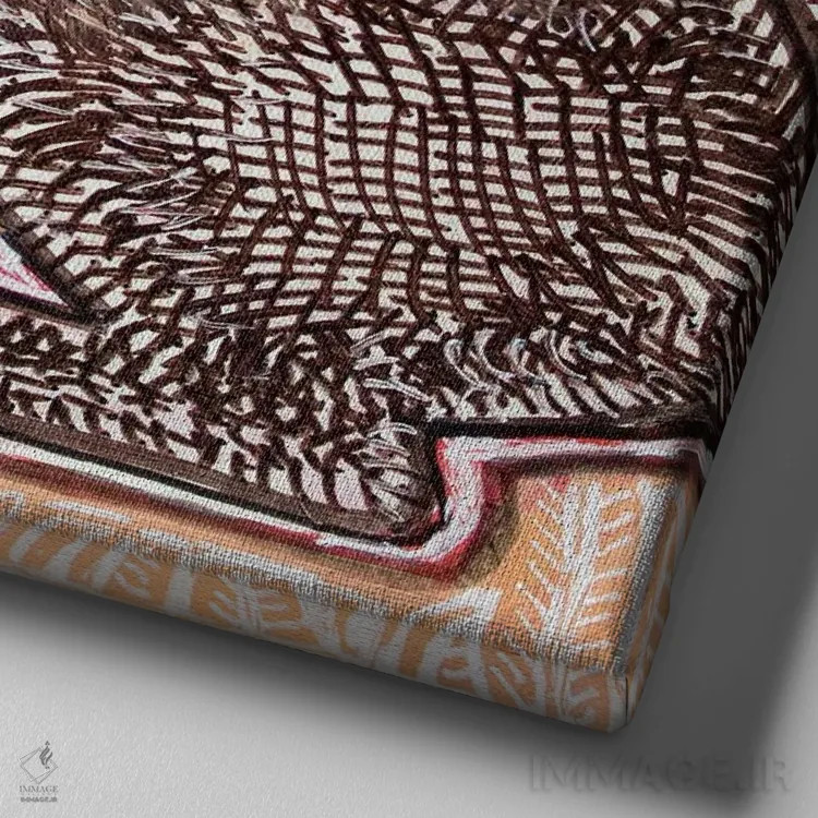 تابلو دکوراتیو کمی سنجابی اثر لینت شلی - نمای نزدیک بافت بوم