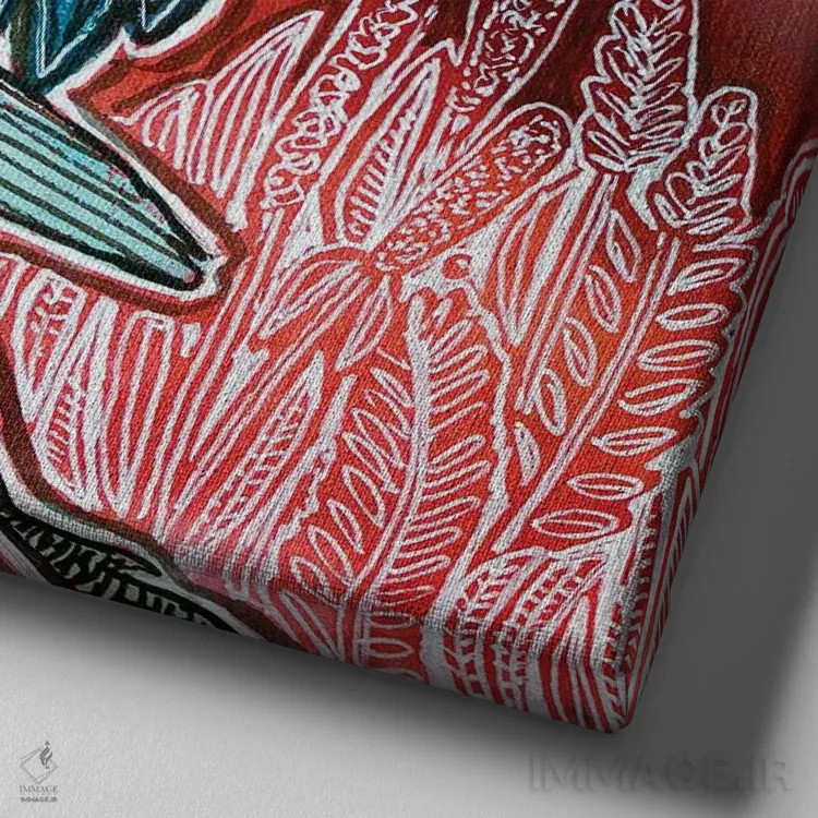 تابلو دکوراتیو قیام اثر لینت شلی - نمای نزدیک بافت بوم