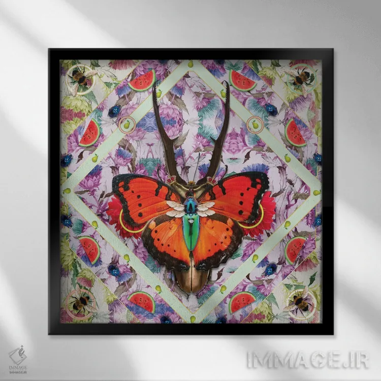 تابلو دکوراتیو پادشاه حشرات II اثر لاستاناو - نمای قابدار مشکی