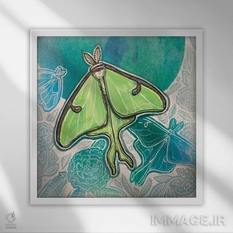 تابلو دکوراتیو لونا دوست داشتنی اثر لینت شلی - نمای قابدار سفید