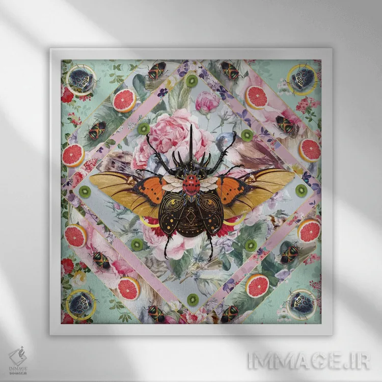 تابلو دکوراتیو پادشاه حشرات III اثر لاستاناو - نمای قابدار سفید