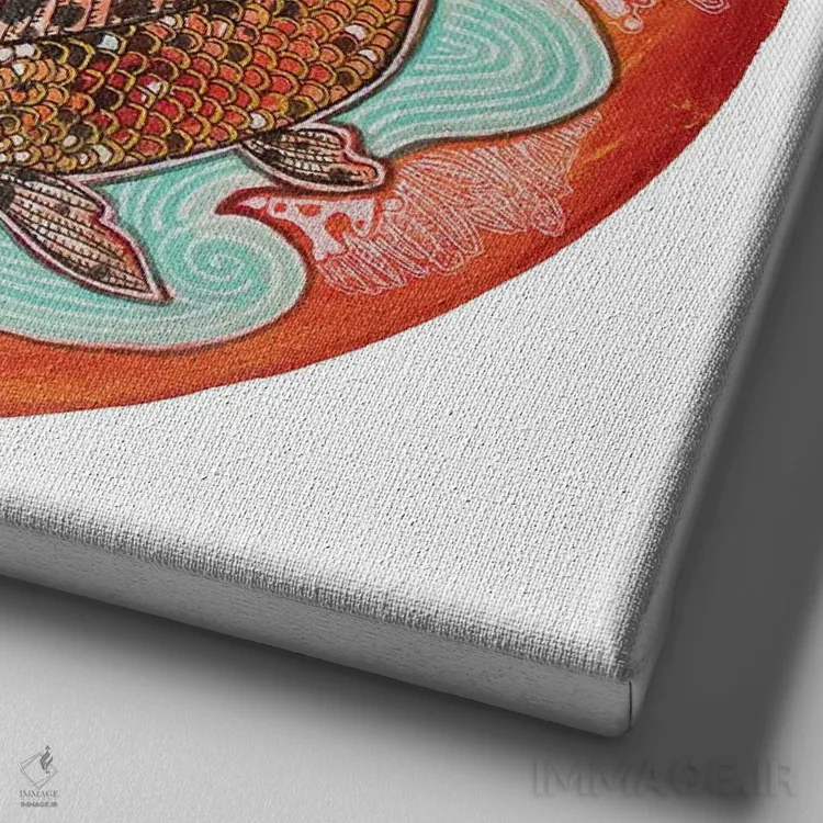 تابلو دکوراتیو حلقه طلایی اثر لینت شلی - نمای نزدیک بافت بوم