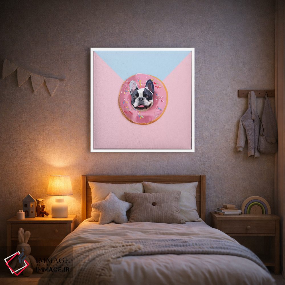 تابلو دکوراتیو بولداگ فرانسوی دونات اثر لاستاناو - D1W