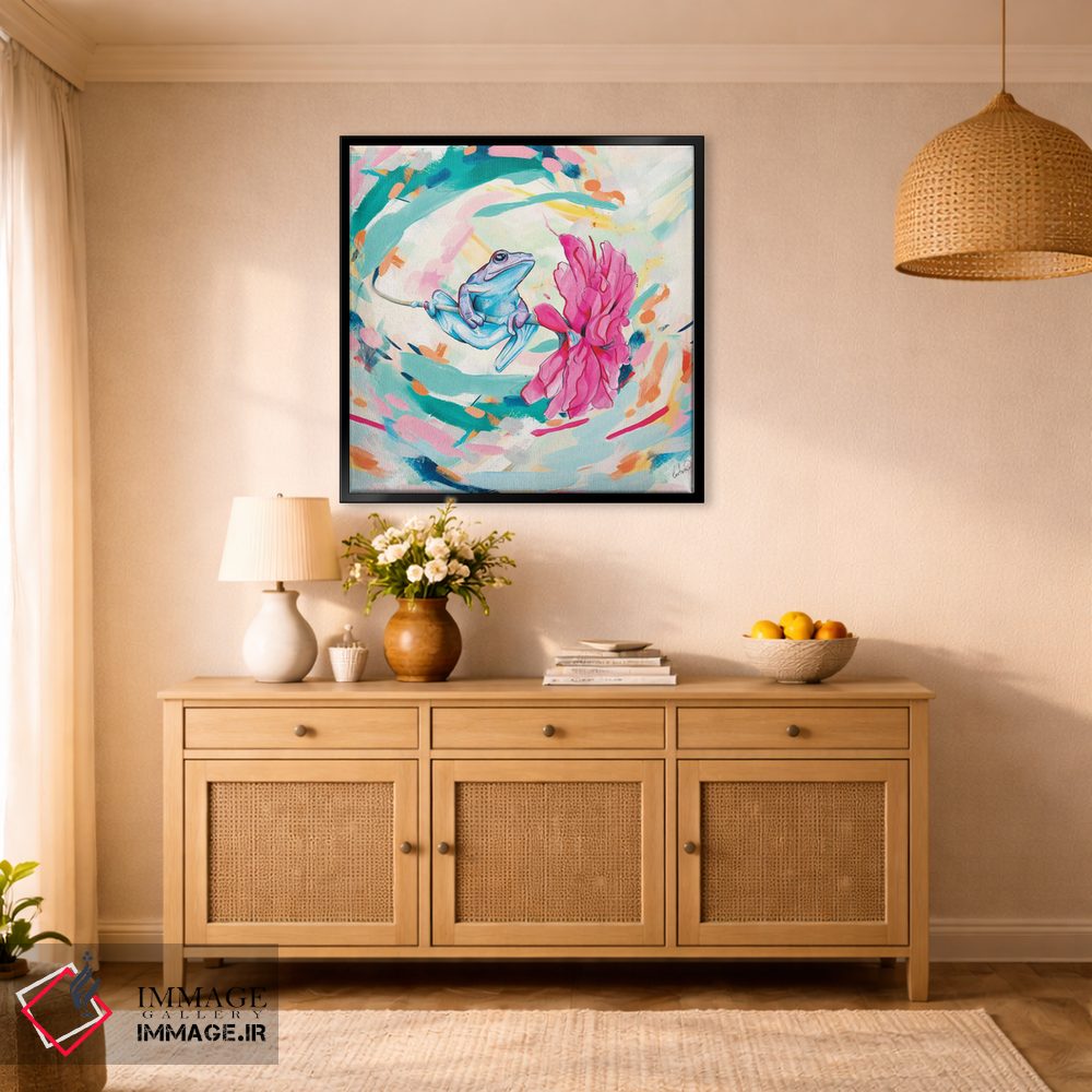 تابلو انتزاعی سفر قورباغه در رنگ ها اثر لاستاناو - D1B