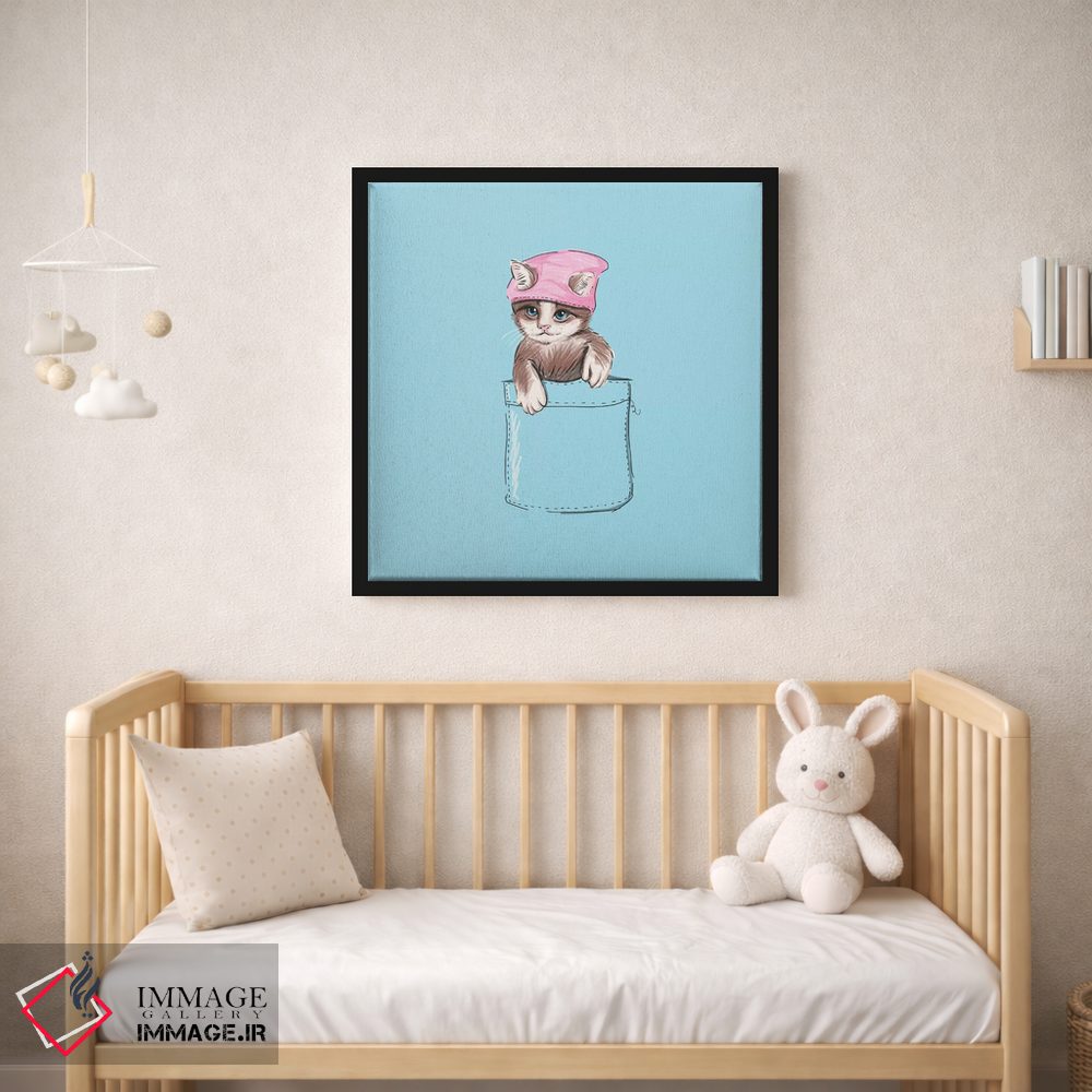 تابلو دکوراتیو گربه کوچولو در جیب اثر لاستاناو - D2B