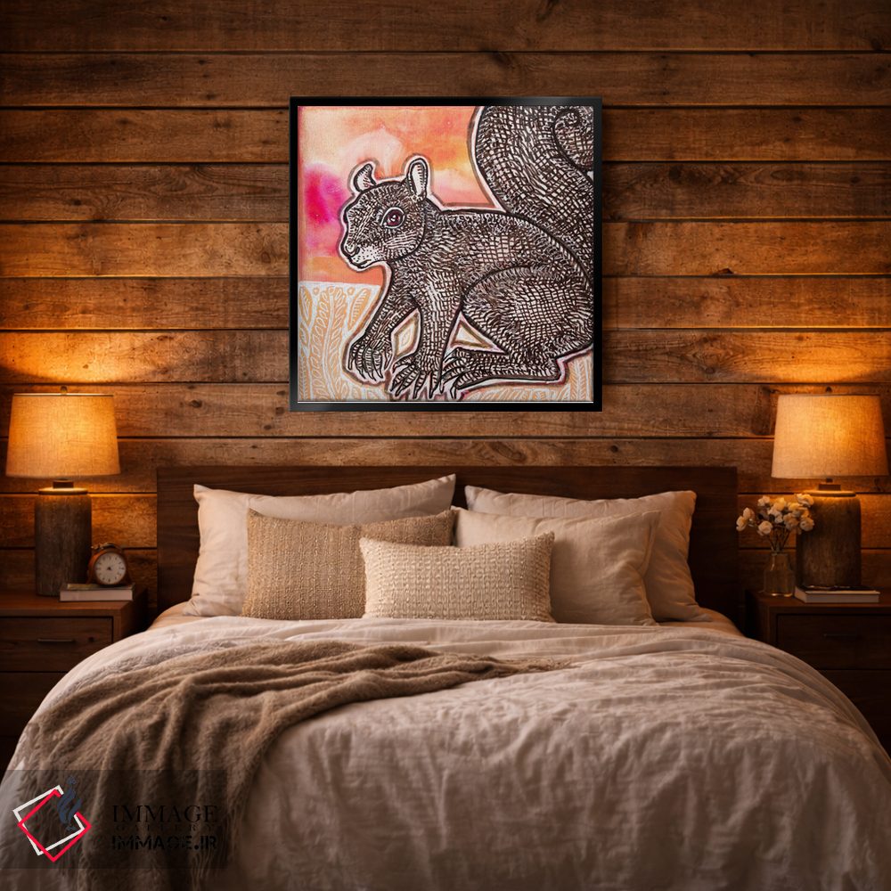 تابلو دکوراتیو کمی سنجابی اثر لینت شلی - D2B