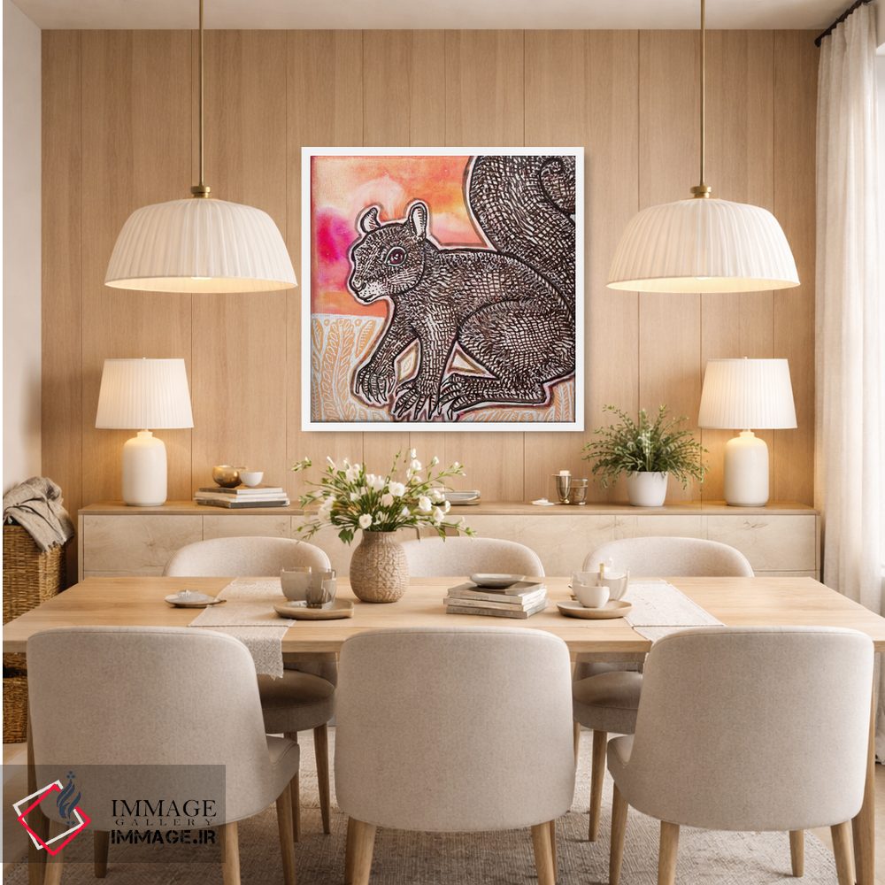 تابلو دکوراتیو کمی سنجابی اثر لینت شلی - D4W