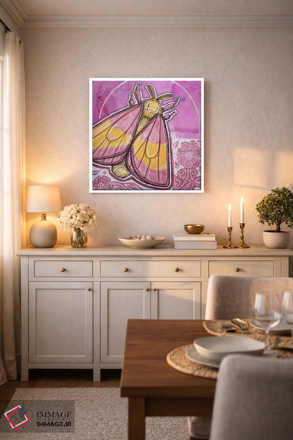 تابلو دکوراتیو شب پره افرا سرخ اثر لینت شلی - D3W