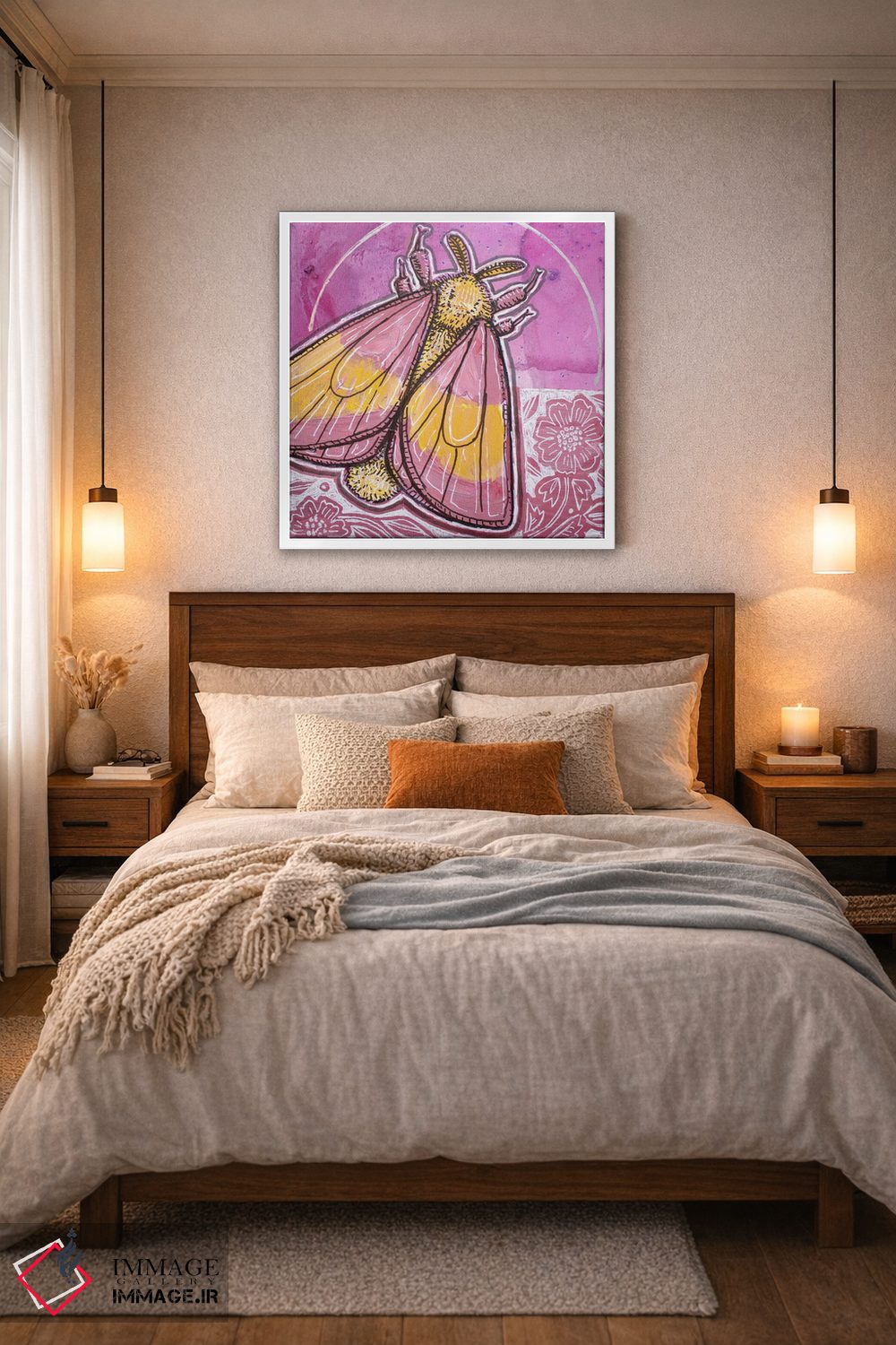 تابلو دکوراتیو شب پره افرا سرخ اثر لینت شلی - D4W