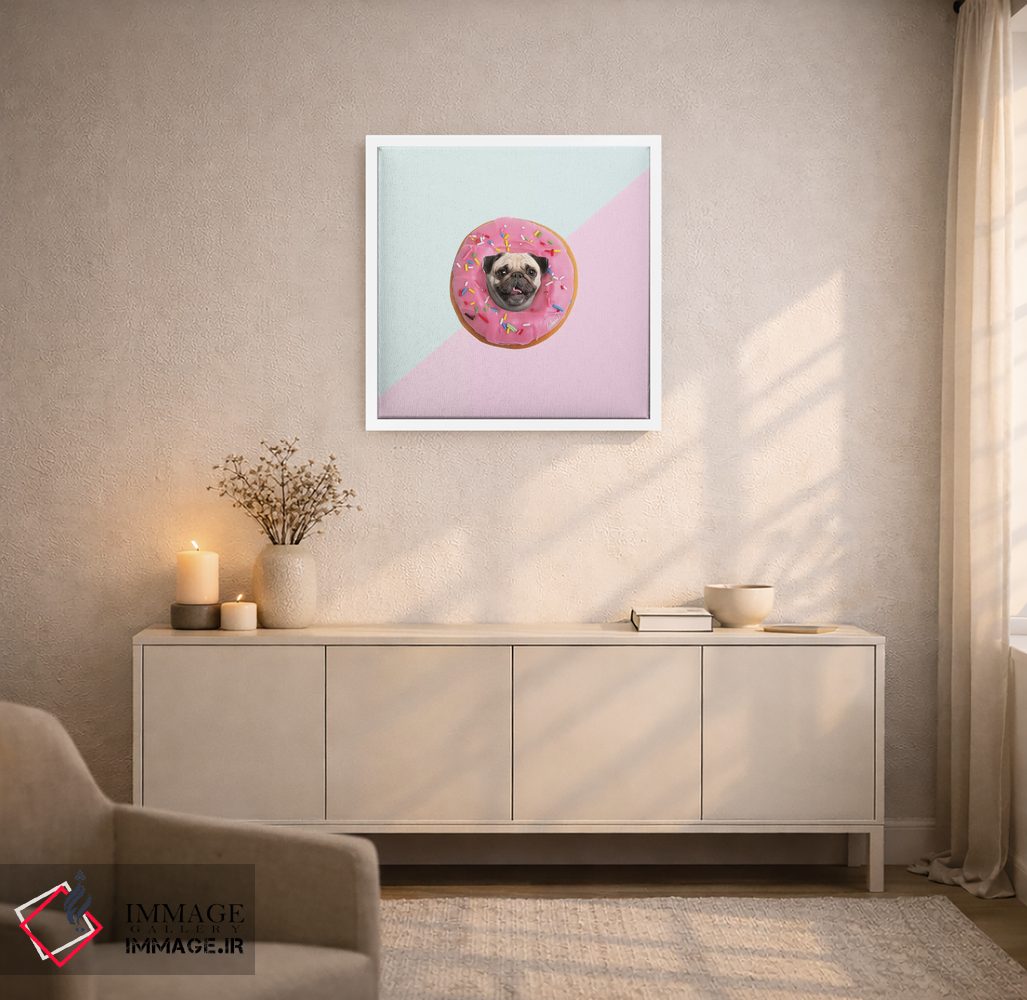 تابلو دکوراتیو پاگ و دونات توت فرنگی I اثر لاستاناو - D6W