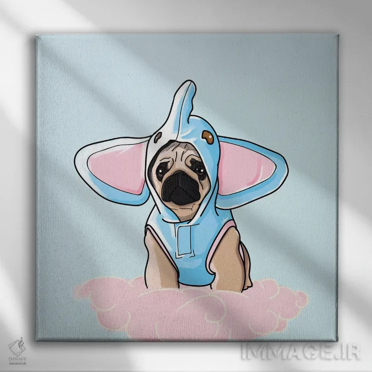 تابلو دکوراتیو پاگ فیل نما اثر لاستاناو - نمای روبهرو روی دیوار