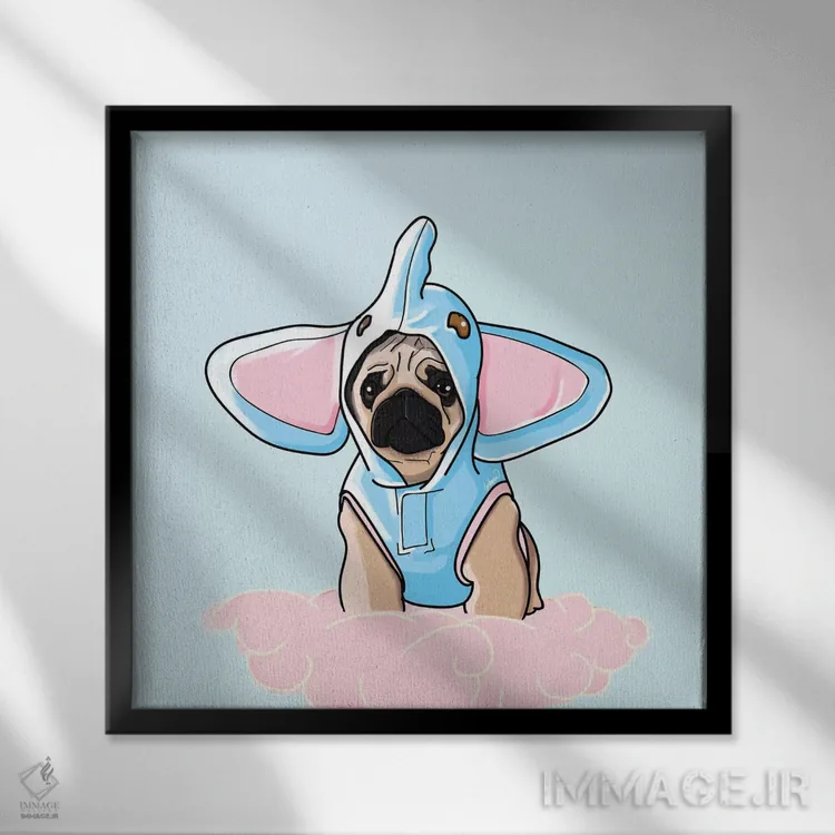 تابلو دکوراتیو پاگ فیل نما اثر لاستاناو - نمای قابدار مشکی