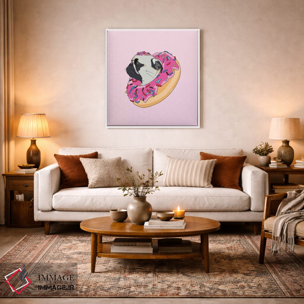 تابلو دکوراتیو پاگ و دونات توت فرنگی II اثر لاستاناو - D3W